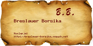 Breslauer Borsika névjegykártya